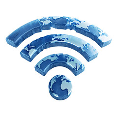 a wifi symbol with a world map