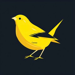 flat vector logo of animal Canary Vector image, White Background