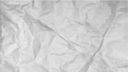 Trendy halftone texture of crumpled paper. vector retro overlay