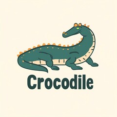 Fototapeta premium flat vector logo of animal Crocodile Vector image, White Background