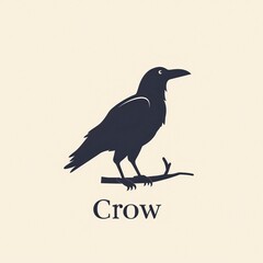 Fototapeta premium flat vector logo of animal Crow Vector image, White Background