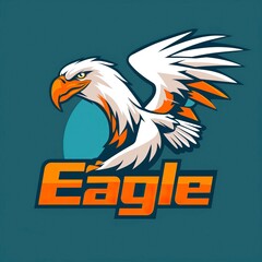flat vector logo of animal Eagle Vector image, White Background