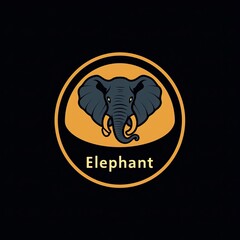 flat vector logo of animal Elephant Vector image, White Background