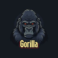 flat vector logo of animal Gorilla Vector image, White Background