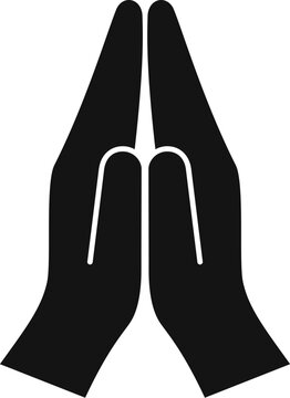 Folded prayer hands, namaste sign