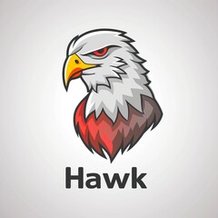 flat vector logo of animal Hawk Vector image, White Background