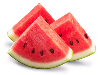 Watermelon and water melon slices isolated on white background. File contains clipping path.