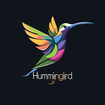 flat vector logo of animal Hummingbird Vector image, White Background