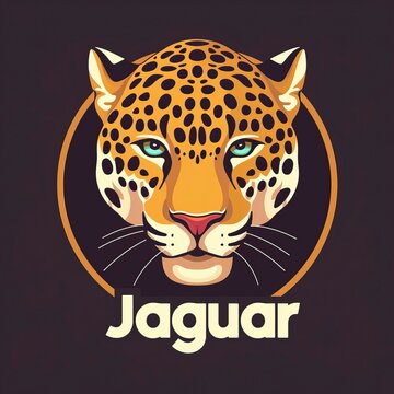 flat vector logo of animal Jaguar Vector image, White Background