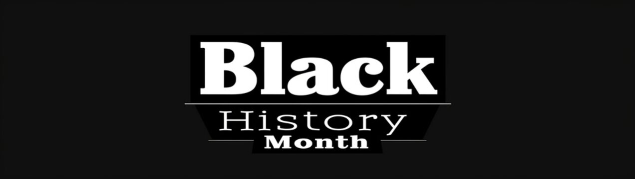 A simple yet impactful image featuring the text "Black History Month" prominently displayed in white on a sleek black background. 