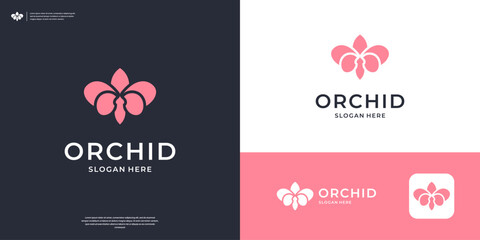 Flower orchid logo design inspiration © kiarev