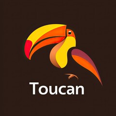 Obraz premium flat vector logo of animal Toucan Vector image, White Background