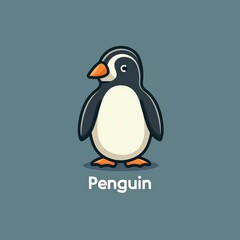 Fototapeta premium flat vector logo of animal Penguin Vector image, White Background