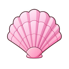 a pink shell with black outline