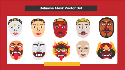 Balinese Mask Vector Set
