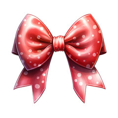 red ribbon with white background
