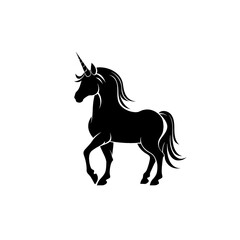 Obraz na płótnie Canvas a black unicorn with a horn