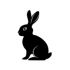 a black silhouette of a rabbit