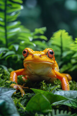 Serene Moments in Wildlife Photography The Glossy Stare of a Tropical Frog