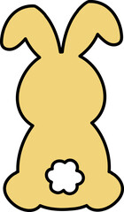 Cartoon style Easter bunny back vector