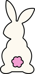 Cartoon style Easter bunny back vector