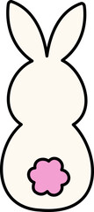 Cartoon style Easter bunny back vector