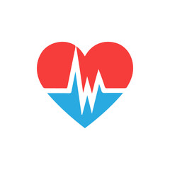 heart beat pulse flat icon for medical