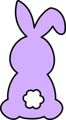 Cartoon style Easter bunny back vector