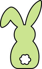 Cartoon style Easter bunny back vector