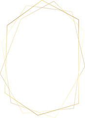 Golden geometric frame. Wedding thin line border. Simple modern rectangle abstract shape. Luxury foil design for invitation and menu.