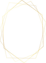 Golden geometric frame. Wedding thin line border. Simple modern rectangle abstract shape. Luxury foil design for invitation and menu.