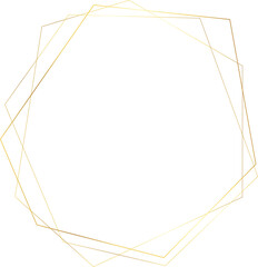 Golden geometric frame. Wedding thin line border. Simple modern rectangle abstract shape. Luxury foil design for invitation and menu.