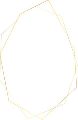 Golden geometric frame. Wedding thin line border. Simple modern rectangle abstract shape. Luxury foil design for invitation and menu.