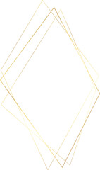 Golden geometric frame. Wedding thin line border. Simple modern rectangle abstract shape. Luxury foil design for invitation and menu.