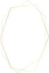 Golden geometric frame. Wedding thin line border. Simple modern rectangle abstract shape. Luxury foil design for invitation and menu.