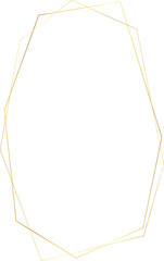 Golden geometric frame. Wedding thin line border. Simple modern rectangle abstract shape. Luxury foil design for invitation and menu.