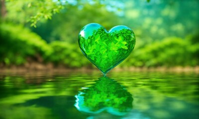 green heart in water