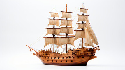  Barque ship gift craft model wooden isolated white background