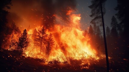 Experience the chaos and urgency as firefighters battle a massive forest fire, risking their lives to protect communities and wildlife.