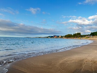 beach and sea with blue sky