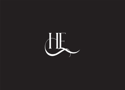 HE Alphabet letters Initials Monogram logo EH, H and E
