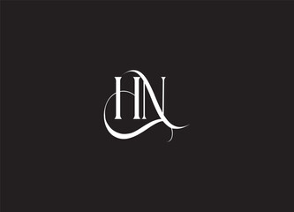 HN letter logo design with white background in illustrator. - obrazy, fototapety, plakaty