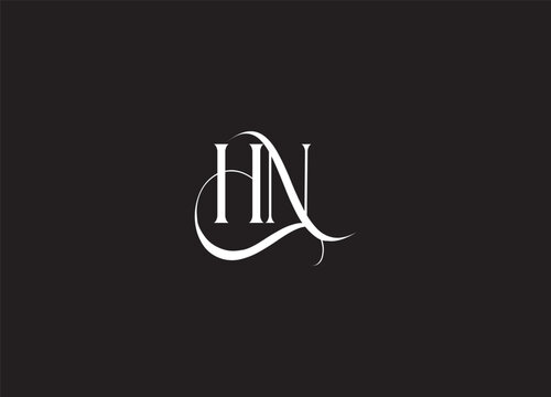 HN letter logo design with white background in illustrator.