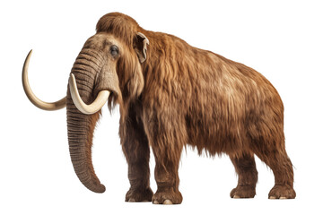 a mammoth with tusks standing