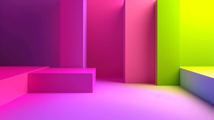 Disco purple, hot pink, lime, and slime green color abstract shape background vector presentation design. PowerPoint and Business background. 