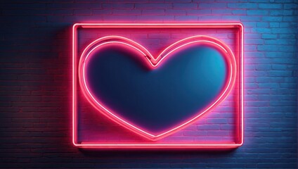 For template decorating and layout covering on the wall backdrop, use a neon sign of a frame with hearts.