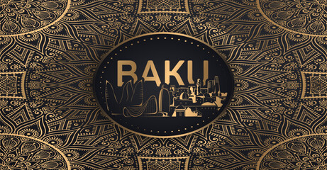 Azerbaijan Republic city Baku ornament line