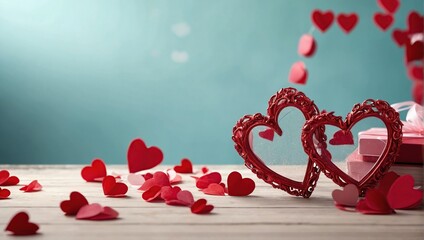  stylish hearts frame valentines day card design
