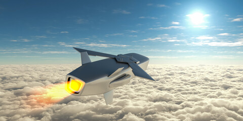 taurus air-to-ground cruise missiles flying above the clouds