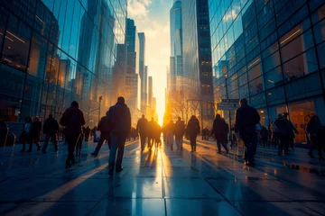 Foto auf Glas time lapse of people walking in the city © ThKimNgn